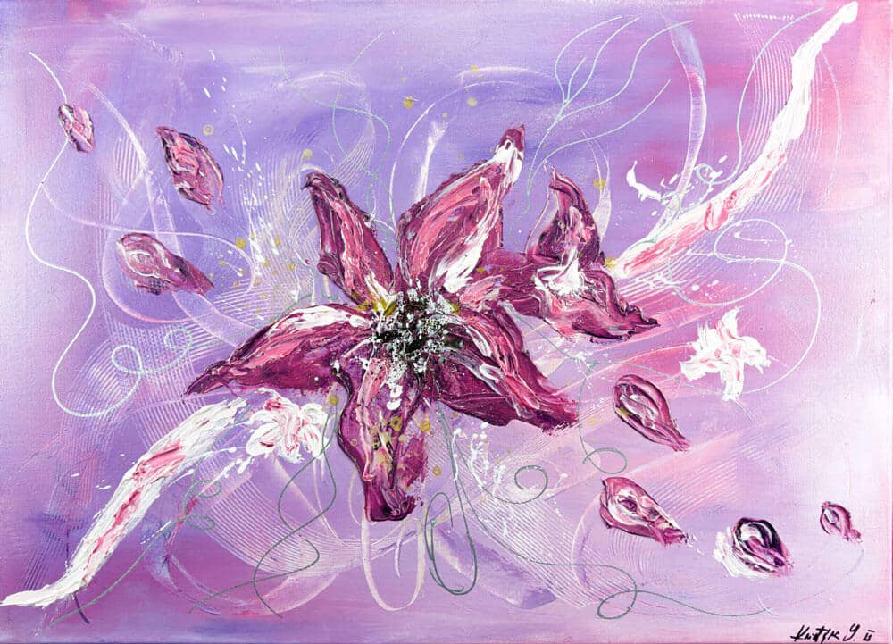 Na obrazu je abstrakce s názvem: Šepot lilie