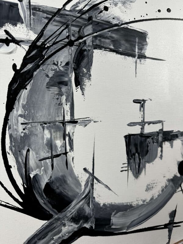 Abstraktně namalovaný obraz akrylem s názvem: Grey