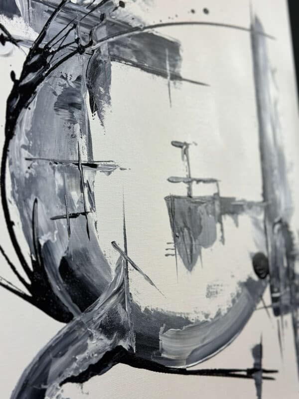 Abstraktně namalovaný obraz akrylem s názvem: Grey