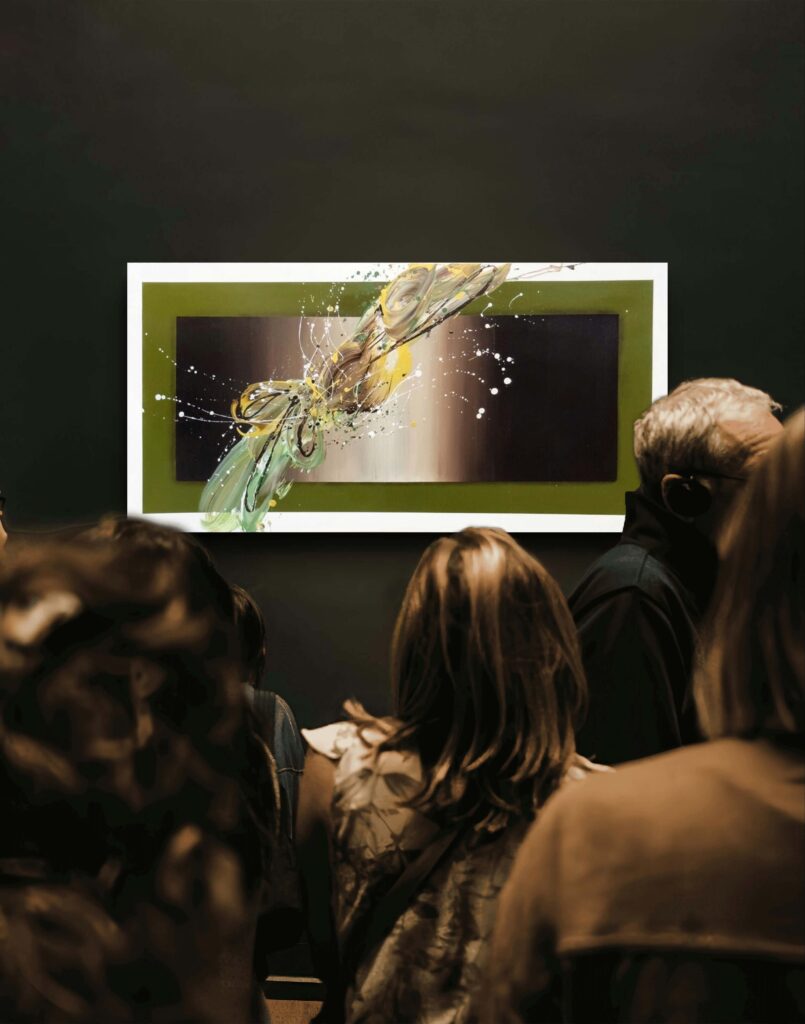 Abstraktně namalovaný obraz akrylem s názvem: Úspěšná cesta