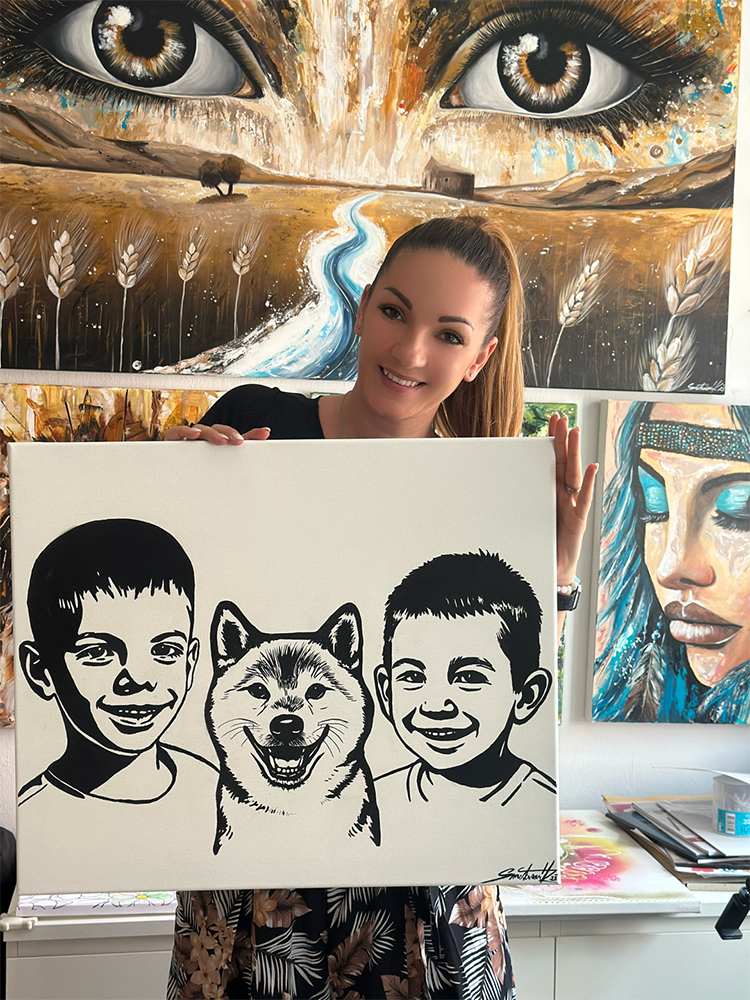 Pop-artový portrét Úsměvy pro tátu