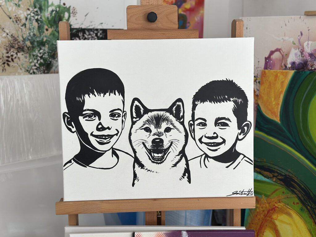 Pop-artový portrét Úsměvy pro tátu