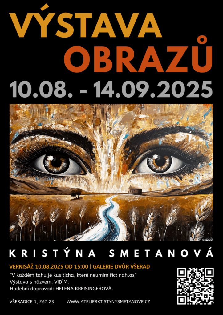 VERNISÁŽ A VÝSTAVA OBRAZŮ. Malířka Kristýna Smetanová. Abstraktní malba z období 2018 - 2025 doplněna portrétními kresbami. Každý Pá, So a Ne