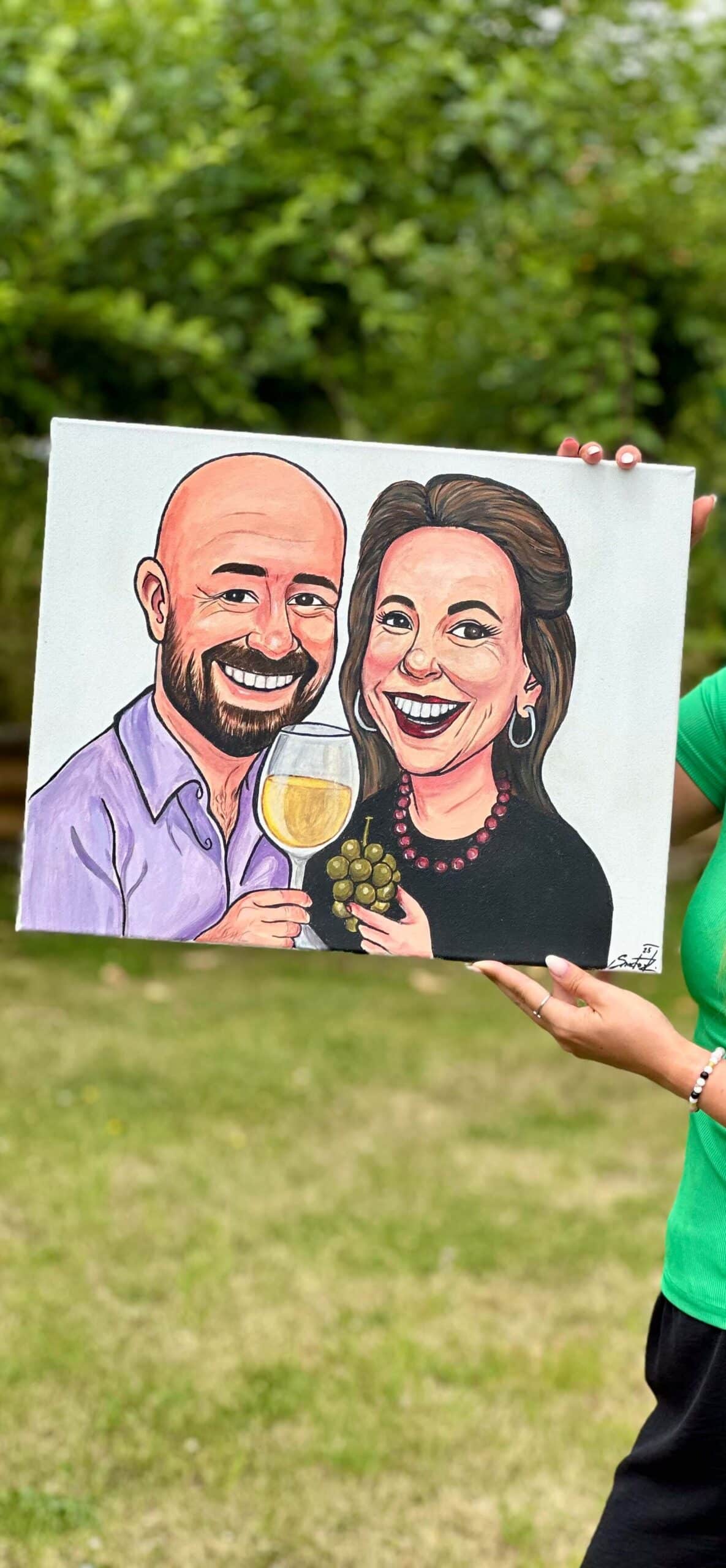 Originální karikatura vytvořená podle skutečných portrétů.