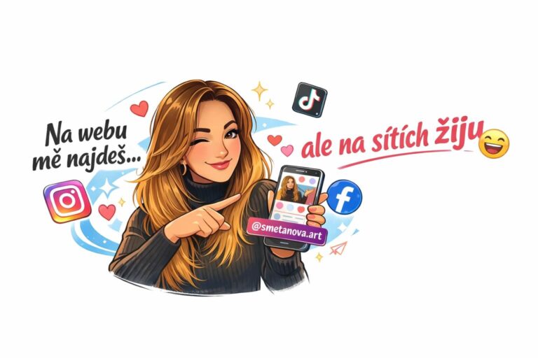 Sleduj mě na @smetanova.art a nahlédni do zákulisí ateliéru, vzniku obrazů i mého každodenního života s uměním.